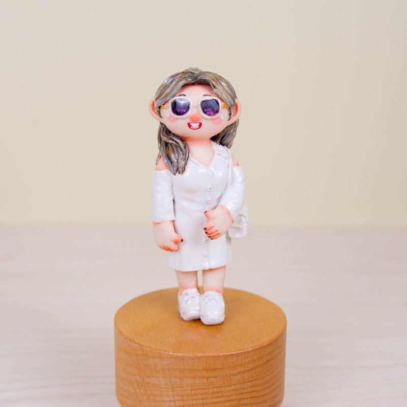 SET A Customize Clay on music boxes  1 people no prop, birthday gif,wedding gift - Customized Portraits - Pottery 