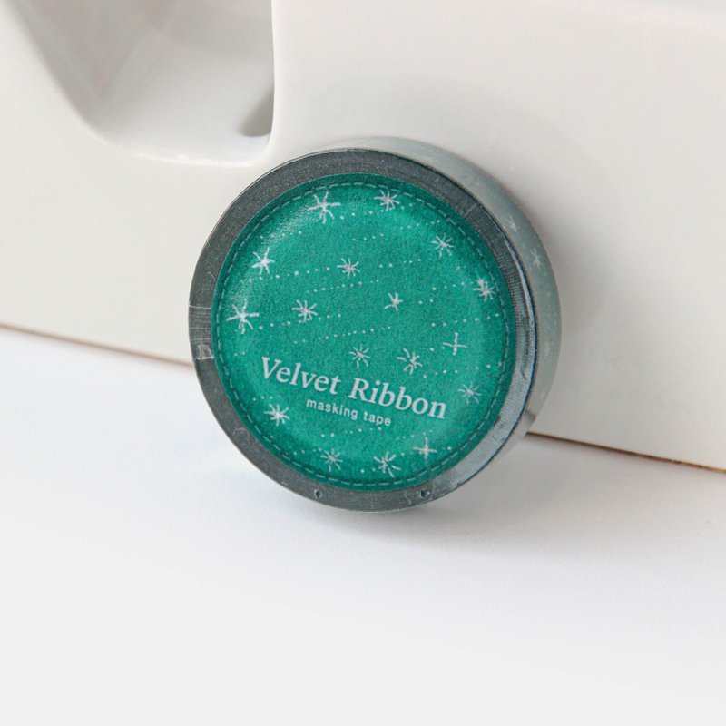 Velvet Ribbon Masking Tape | Shining Silver 2 - มาสกิ้งเทป - กระดาษ สีเขียว