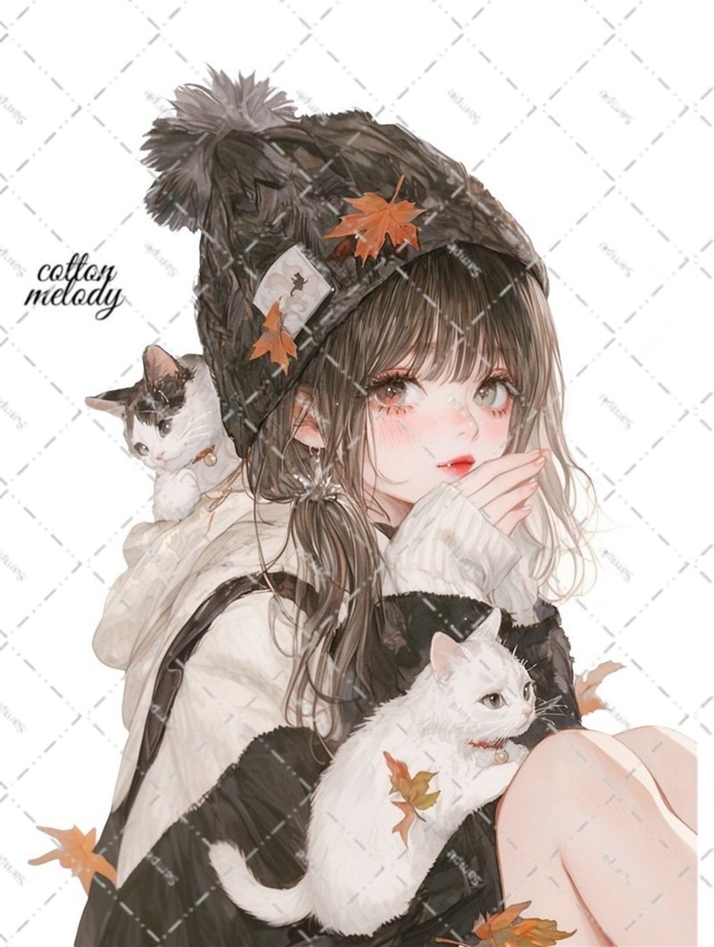 original sticker no.6966 人物ステッカー オリジナルステッカー 人物ステッカー 女の子ステッカー オリジナル人物ステッカー - 貼紙 - 紙 