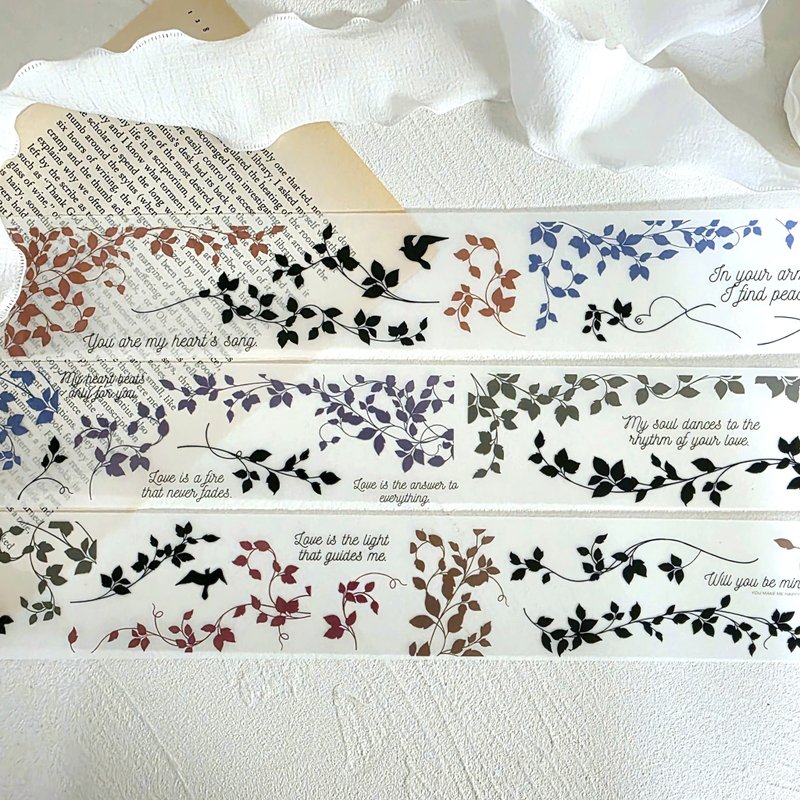 Leaves Matte PET Masking Tape - 紙膠帶/和紙/PET - 其他材質 
