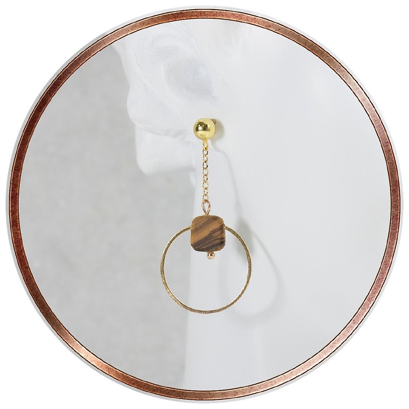 ITW Olive Wood Earring - My Little Planet - Earrings & Clip-ons - Sterling Silver Gold