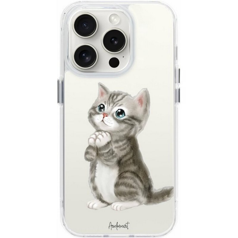 Ariel Watercolor Grey Kitten iPhone Samsung Golden Case/Mirror Case/Hybrid Plus - เคส/ซองมือถือ - พลาสติก หลากหลายสี