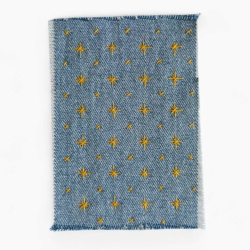 OUMsk Boro patch hand sewn from recycled denim.