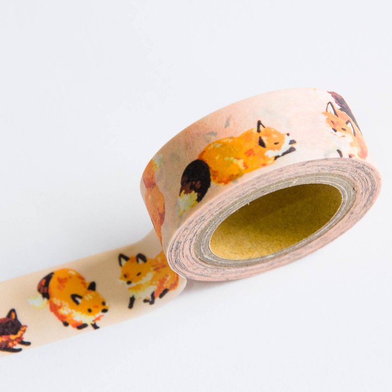 │狐狸│15mm和紙膠帶 - 紙膠帶 - 紙 橘色