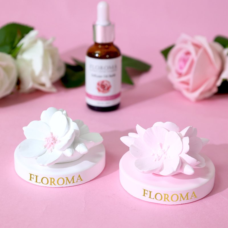 Floroma Car Diffuser Set B - 3D Flower Diffuser +Car Essential Oil Refill - น้ำหอม - วัสดุอื่นๆ 