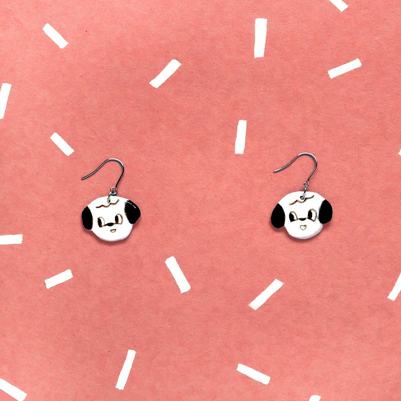 Noii noii mini dog earrings - ต่างหู - ดินเผา สีส้ม
