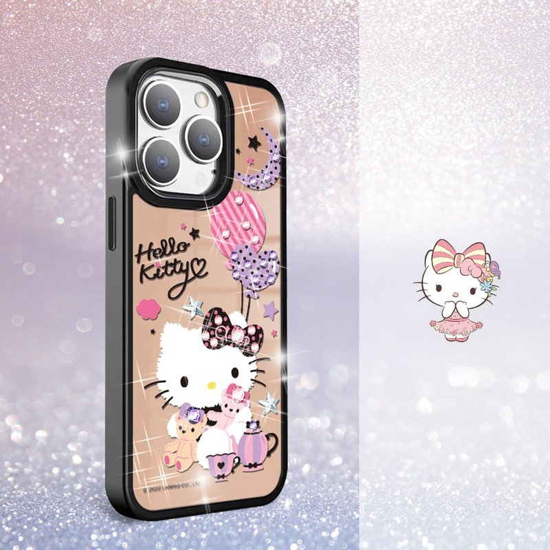 三麗鷗 iPhone 15 14系列軍規防摔合金框鏡面手機殼-凱蒂夜未眠 - 手機殼/手機套 - 其他材質 多色