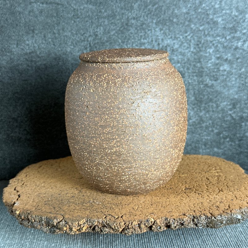 台灣良時美器【Handmade Cup】手拉坏岩礦茶倉 - 茶壺/茶杯/茶具 - 陶 卡其色