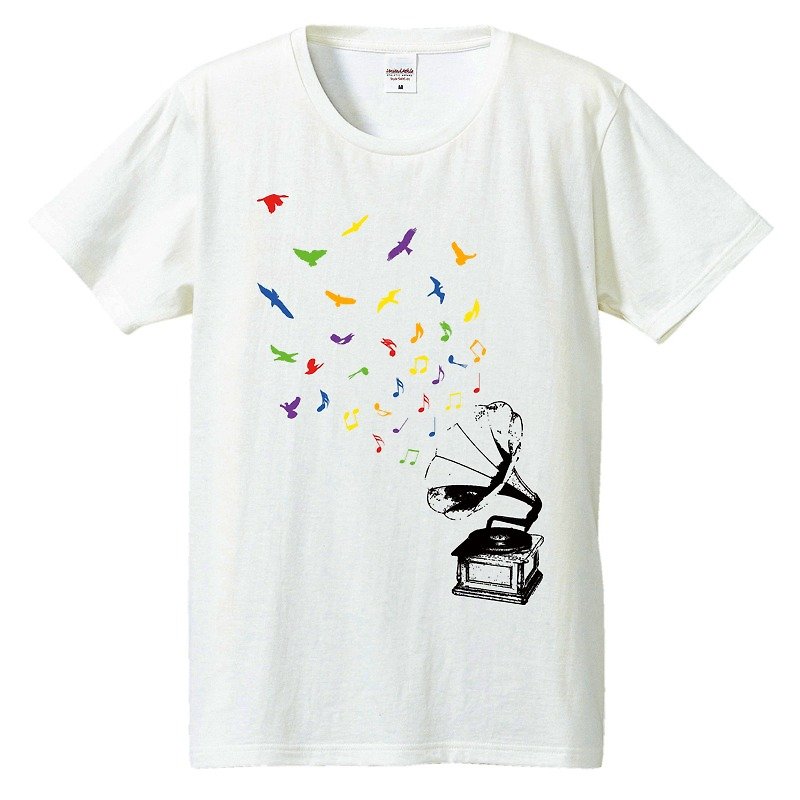Tシャツ / Colorful bird - Tシャツ メンズ - コットン・麻 ホワイト