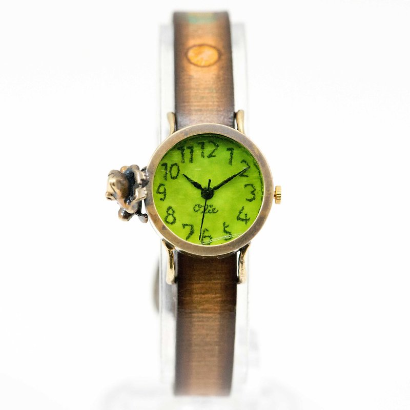 中を覗きたい蛙腕時計Sライム - 腕時計 - 金属 グリーン