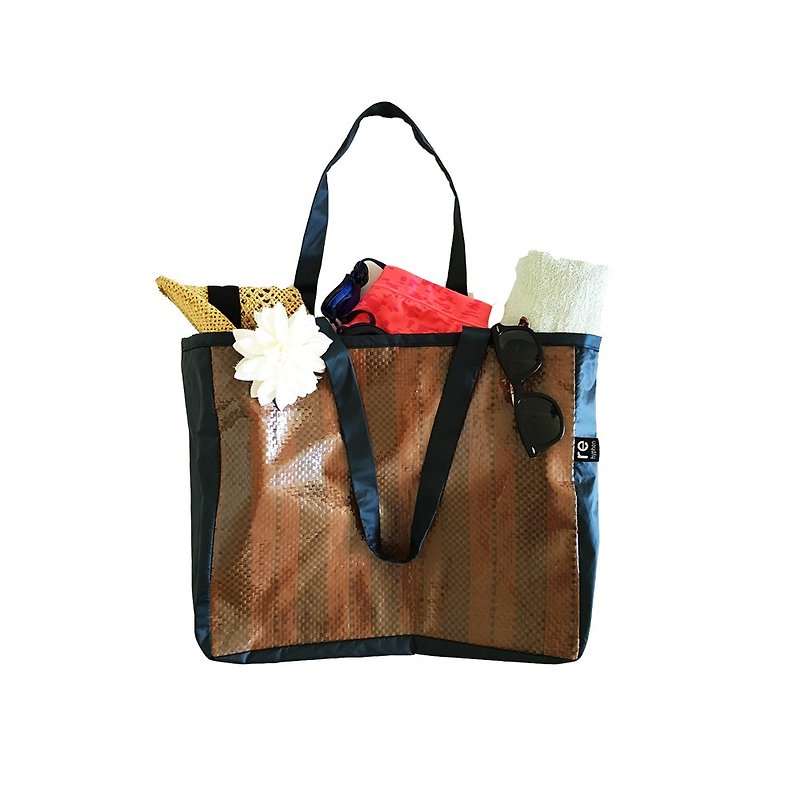 Music Cloth® Large Tote Bag - กระเป๋าถือ - วัสดุอื่นๆ สีนำ้ตาล