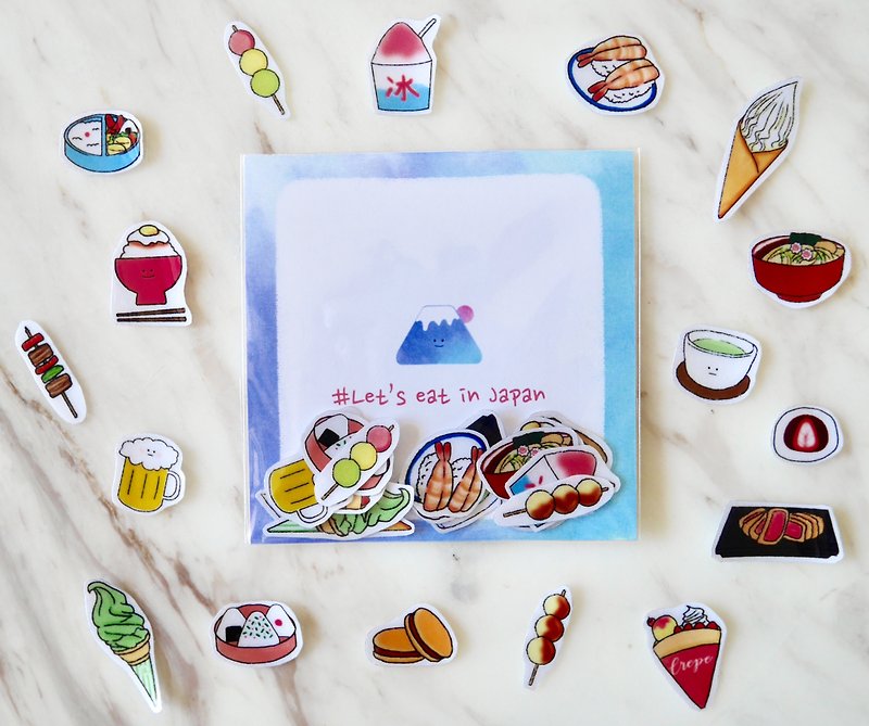 Japanese Food Map/Transparent Pocket Sticker - Stickers - Paper 