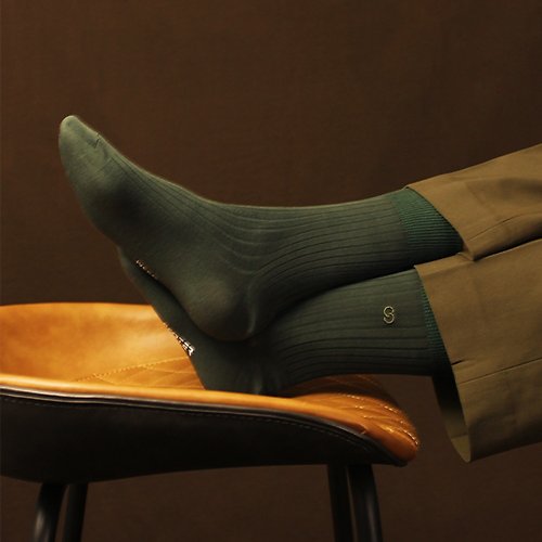 FOOTER 忠峰霖纖維科技有限公司 【FOOTER】純色雙針刺繡紳士襪 (男-Q53L/XL)