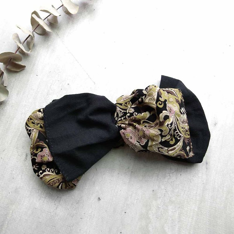 Giant butterfly hair band (classical amoeba) - the whole strip can be taken apart - Headbands - Cotton & Hemp Black