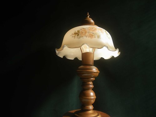 老時光OLD-TIME Vintage & Classic & Deco 【老時光 OLD-TIME】早期二手台灣製大盞玻璃桌燈