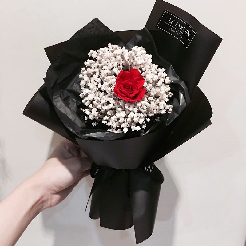 Le Jardin The Only Love Red Immortal Sun Rose Gypsophila Dry Bouquet - ตกแต่งต้นไม้ - พืช/ดอกไม้ 