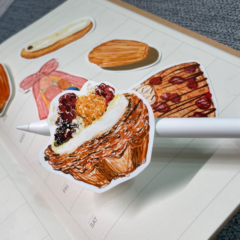 Everyday Sticker Pack 插畫貼紙組-法式甜點 手帳 插畫 鐵盒貼紙 - 貼紙 - 紙 綠色