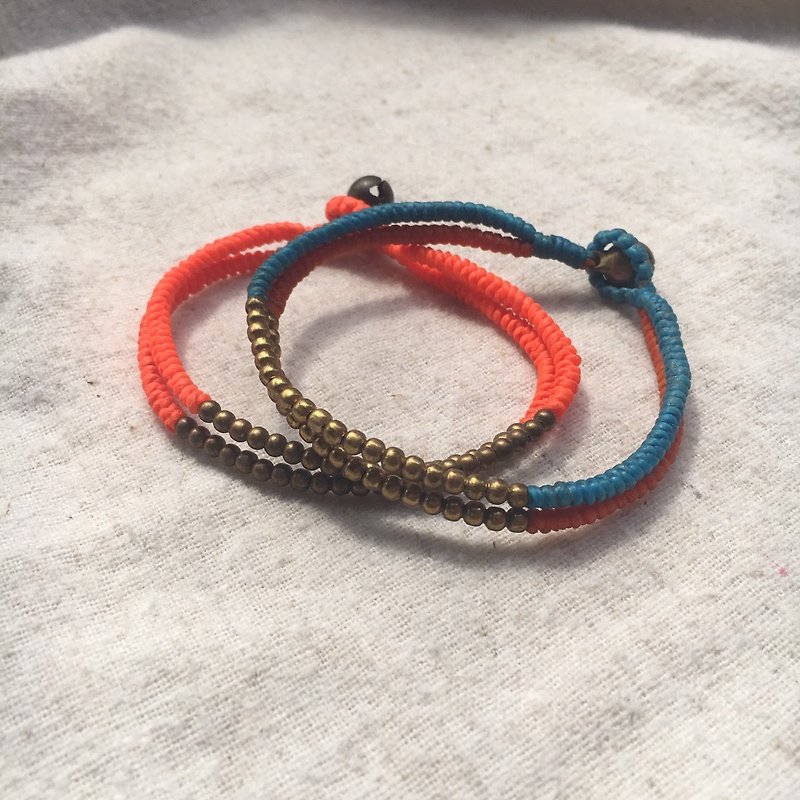 japfac double knitting - handicraft project  - Bracelets - Other Materials Orange