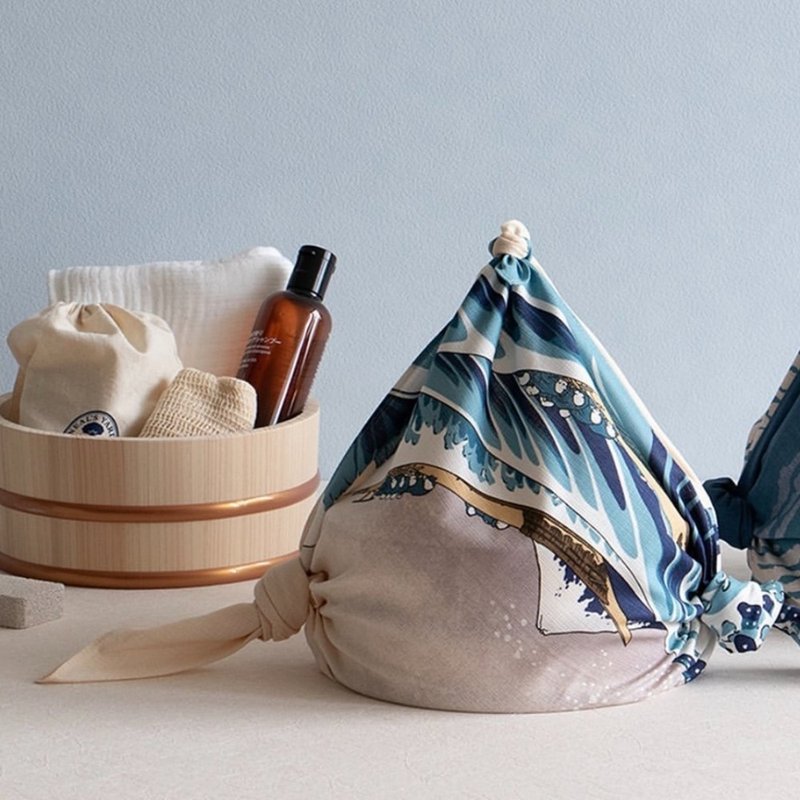 京都風呂敷包巾-隅田川 二巾-浪裏(有機棉) - 側背包/斜背包 - 棉．麻 