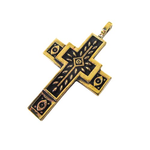 Gogodzy Unique modern Rye jewelry cross necklace pendant,handmade eye cross,modern cross