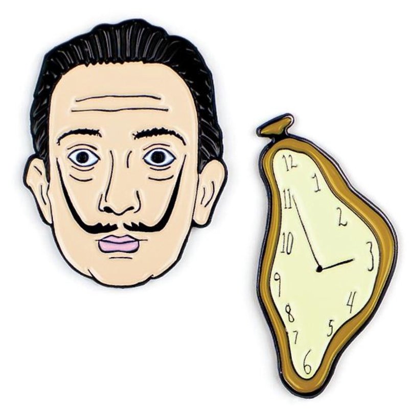 Surrealist master Dali pin group - Brooches - Other Metals Gold