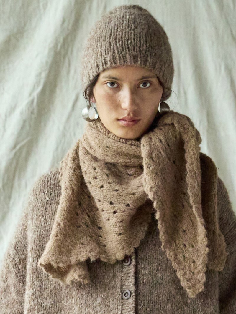 日系復古 / 提花針織圍巾 / 羊毛混紡 - 圍巾/披肩 - 其他材質 多色