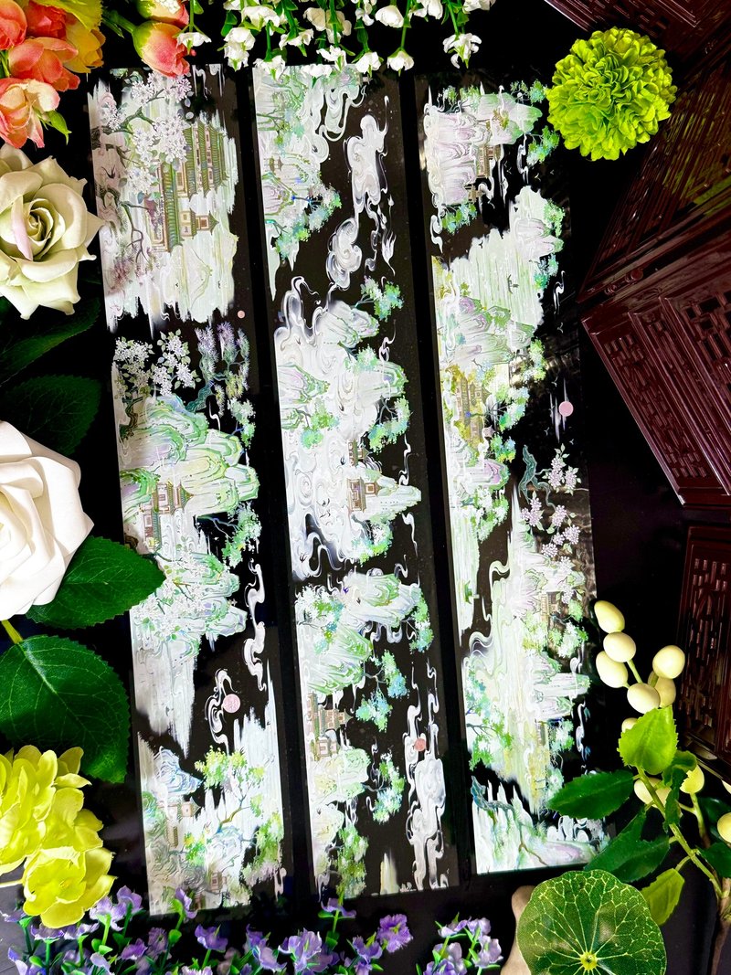 一覽勝景 PET 紙膠帶 白墨貝殼光 10米卷 - 紙膠帶/和紙/PET - 塑膠 多色