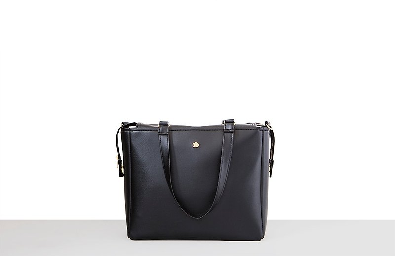 Taiwan Original/CLM Vegan Leather/Metropolitan Double Button Bag-Black - Messenger Bags & Sling Bags - Faux Leather Black
