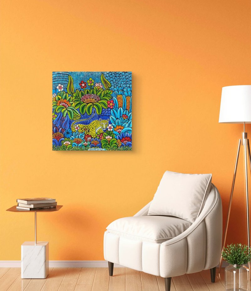 【V238 The Leopard's Garden】Tanzanian Hand-Painted Frameless Wall Art - Posters - Other Materials 