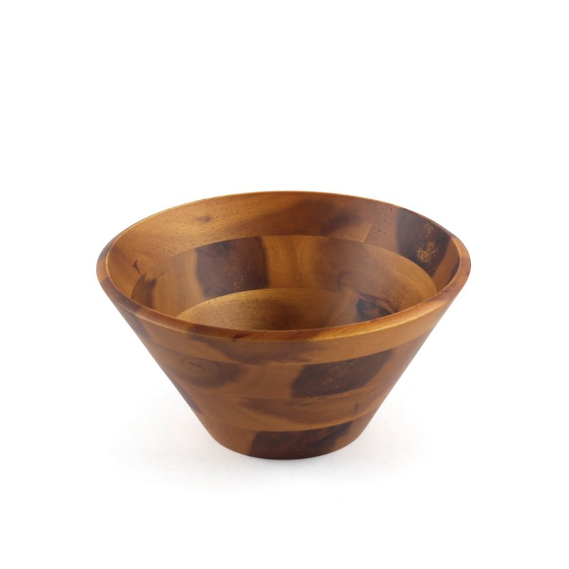|巧木| 木製凹底沙拉碗(深木色)/木碗/湯碗/餐碗/凹底碗/相思木 - 碗 - 木頭 咖啡色