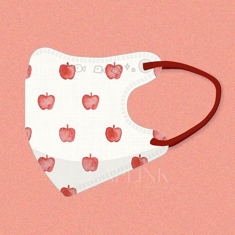 【 0-3歲】JAPLINK 幼幼醫療口罩-小蘋果 - 口罩/口罩收納套 - 聚酯纖維 紅色