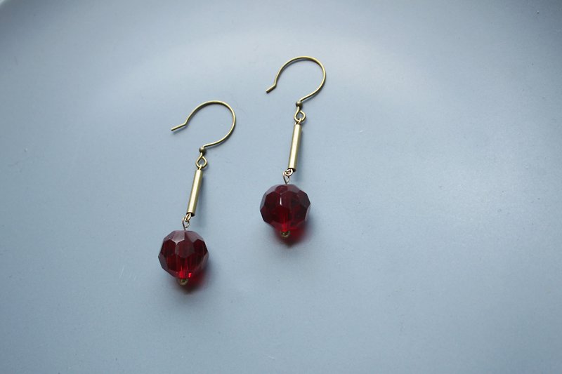 Leave it blank - earring  clip-on earring - Earrings & Clip-ons - Other Metals Red