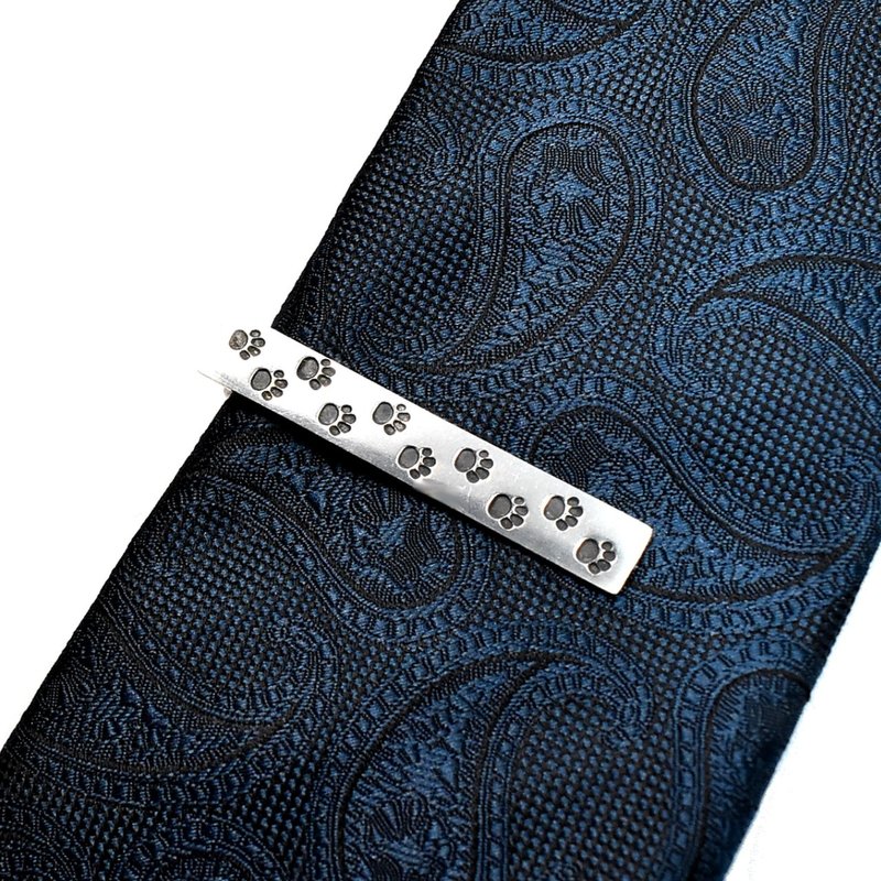 猫の足跡 シルバー ネクタイピン 燻し仕上げ - 領帶/領帶夾 - 純銀 銀色