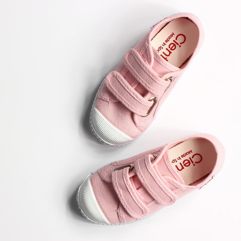 Spanish national canvas shoes CIENTA 78020 03 pink children's shoes devil felt - Kids' Shoes - Cotton & Hemp Pink