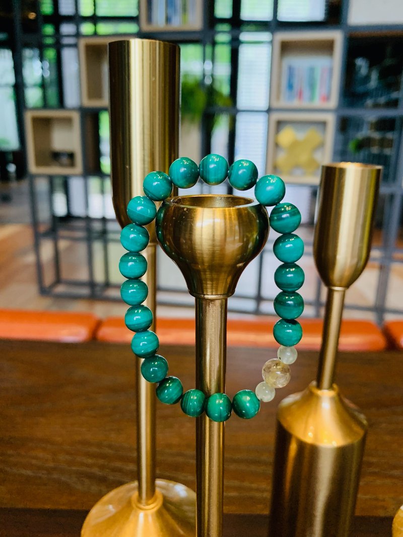 驀然(手環系列)孔雀石--趨吉避凶 - 手鍊/手環 - 玉石 綠色