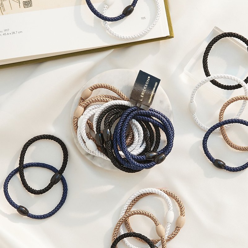 [L. ERICKSON official flagship] Fine elastic hair ties, 12 pieces || Classic color || - Hair Accessories - Other Materials Blue