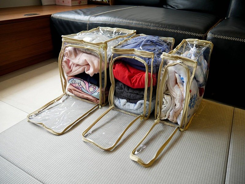 Double pocket transparent storage bag series - กล่องเก็บของ - พลาสติก 