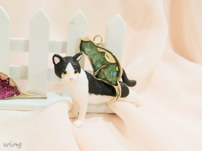ウィングウィング手作りジュエリー猫のデイリー<イエロー>象眼細工ガラスネックレス（瞑想） - ネックレス - 金属 