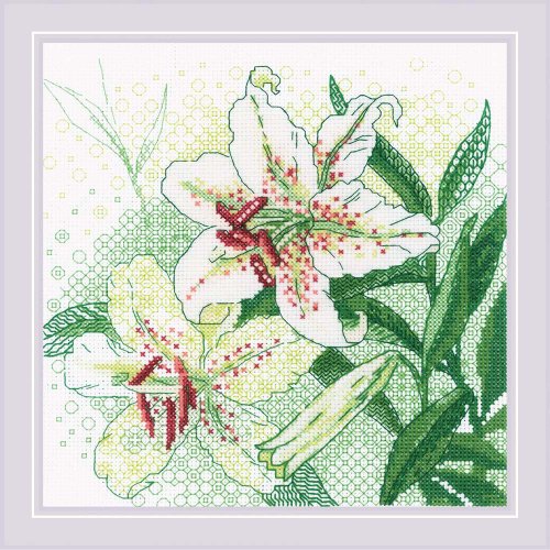 MARUMi刺繡手作 RIOLIS 黑線刺繡材料包 - 百合花