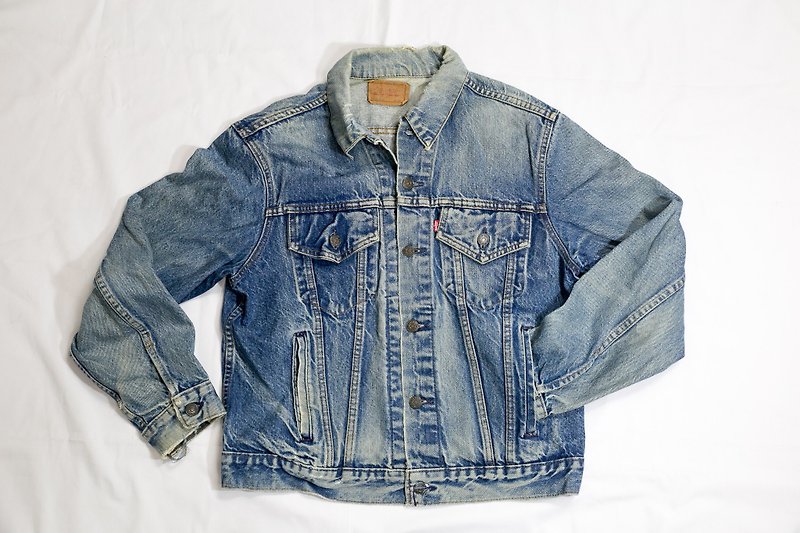[3thclub Ming Ren Tang] Levis USA LSJ009 vintage denim jacket - เสื้อโค้ทผู้ชาย - ผ้าฝ้าย/ผ้าลินิน สีน้ำเงิน