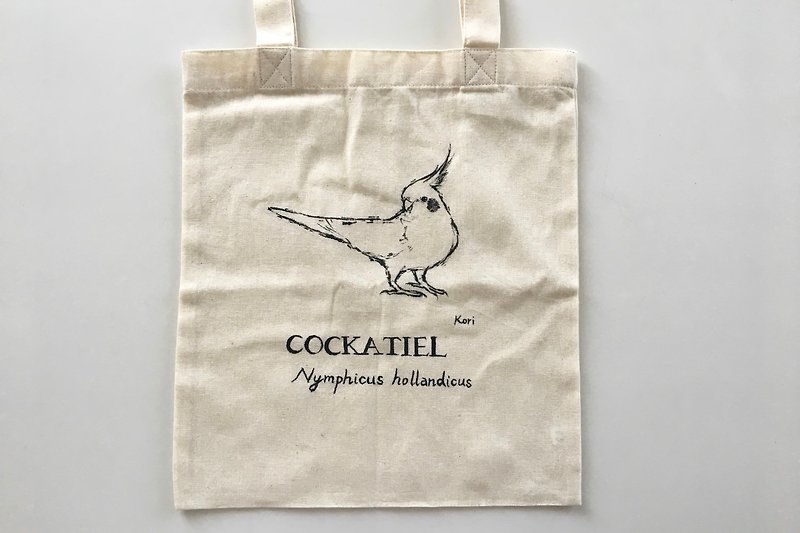 Pure hand-painted bird's cotton shopping bag ‧ Xuan Feng - กระเป๋าถือ - ผ้าฝ้าย/ผ้าลินิน 