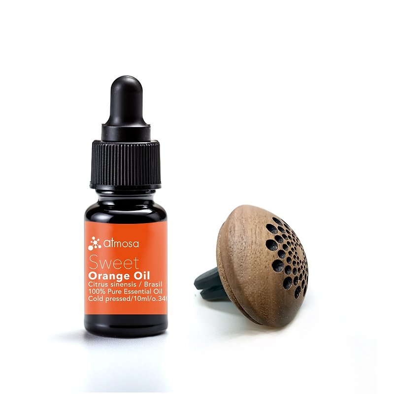 Sweet Orange essential oil 10ml wooden diffuser set - น้ำหอม - ไม้ สีกากี