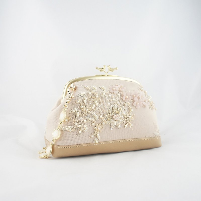 [Classic Series] Lace Garden - Handbags & Totes - Cotton & Hemp Pink