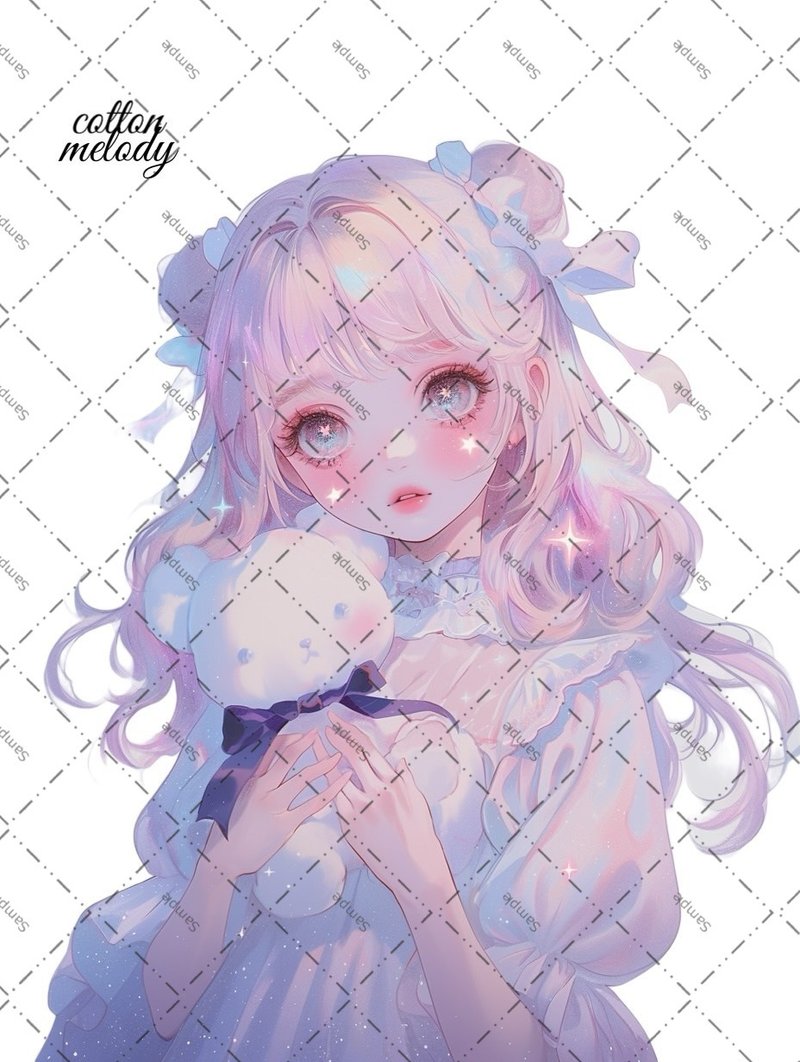 original sticker no.1934 人物ステッカー オリジナルステッカー オリジナル人物ステッカー 装飾ステッカー cotton melody - 貼紙 - 紙 
