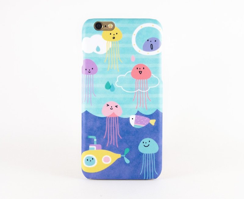 Jellyfish iPhone case 手機殼 เคสไอโฟนแมงกระพรุน - เคส/ซองมือถือ - พลาสติก สีน้ำเงิน