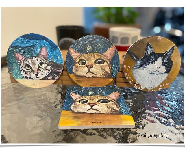 Angel Cat Coasters, Coaster Set