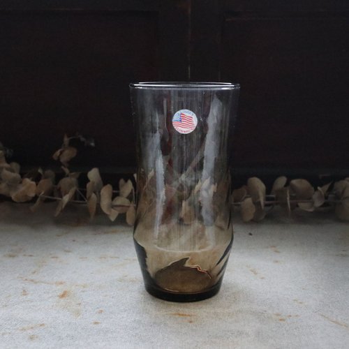 味兒食器 早期Libbey冷水杯-水波. 煙灰色 (餐具/老件/舊物/玻璃/幾何)