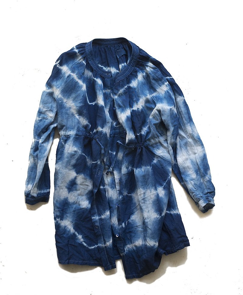 fete hand-dyed blue dyed dress - กระโปรง - ผ้าฝ้าย/ผ้าลินิน 