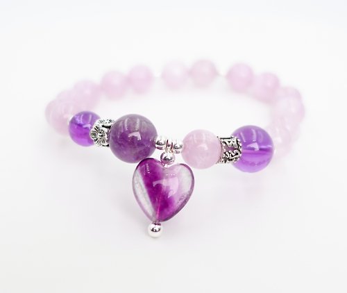 寶麗金珠寶 寶麗金珠寶-天然紫鋰輝石銀飾手鍊