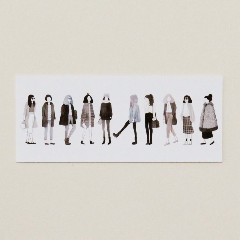 | 插畫明信片 | Girls Day - 卡片/明信片 - 紙 黑色